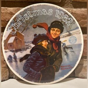 Norman Rockwell “Christmas Courtship” Collector Plate Vintage Christmas 1982